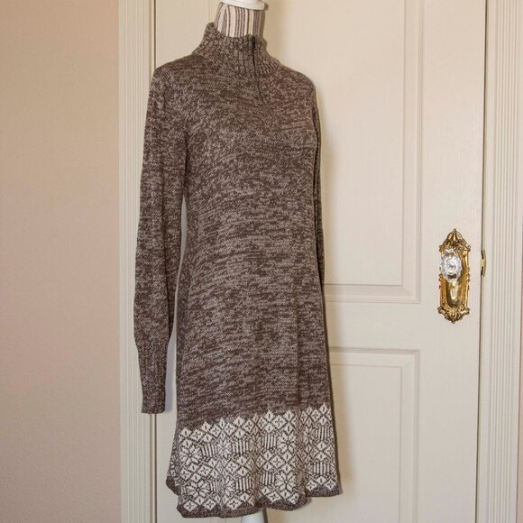 Soybu Sweater Sweater Dress Heather Brown & White L - Picture 5 of 9